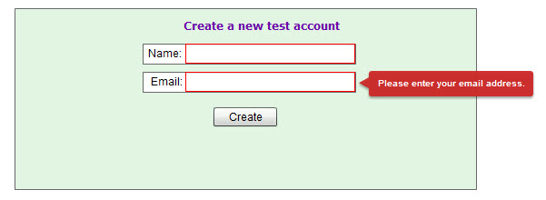 Form validation in play.