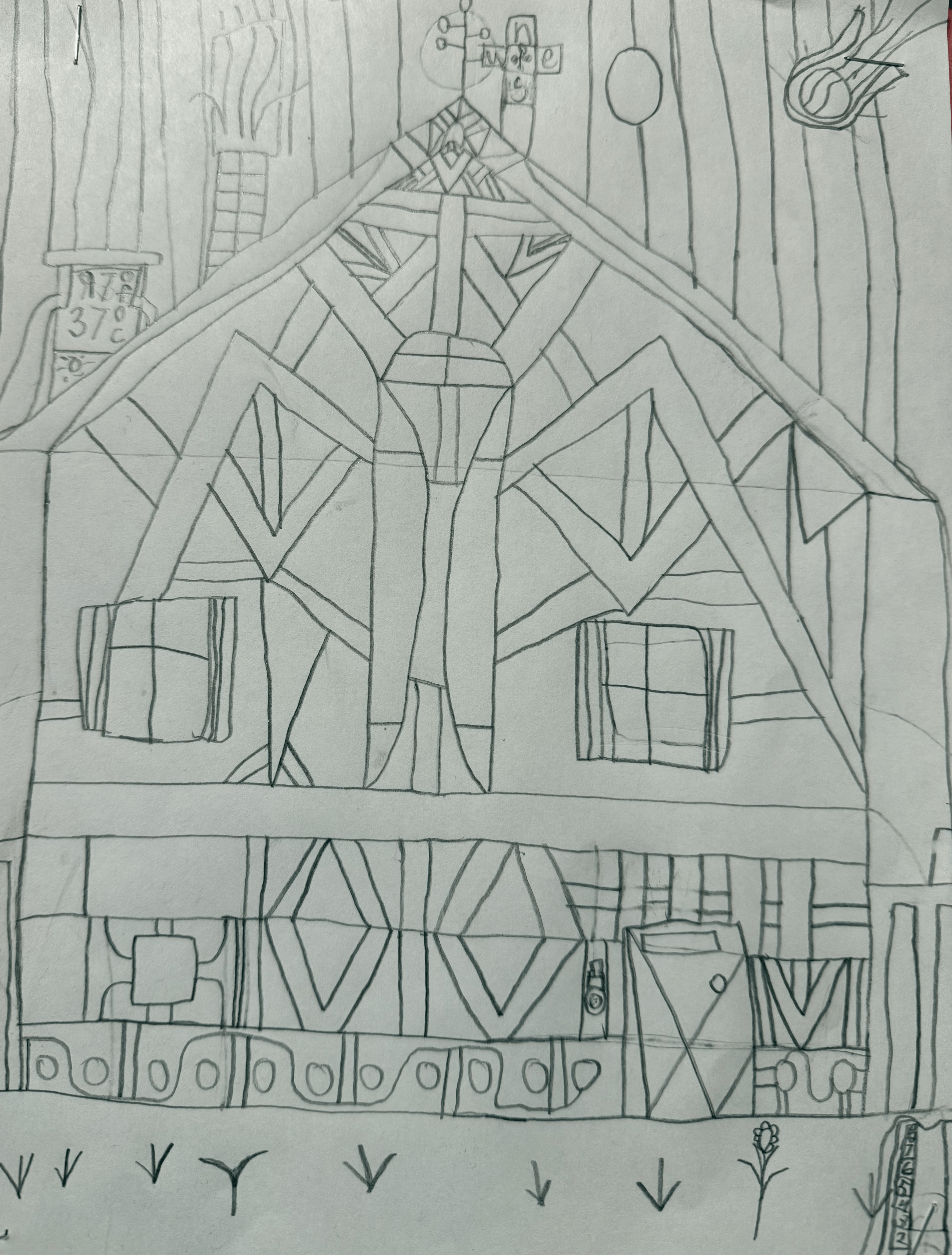 Colin's original drawing of The Signal House