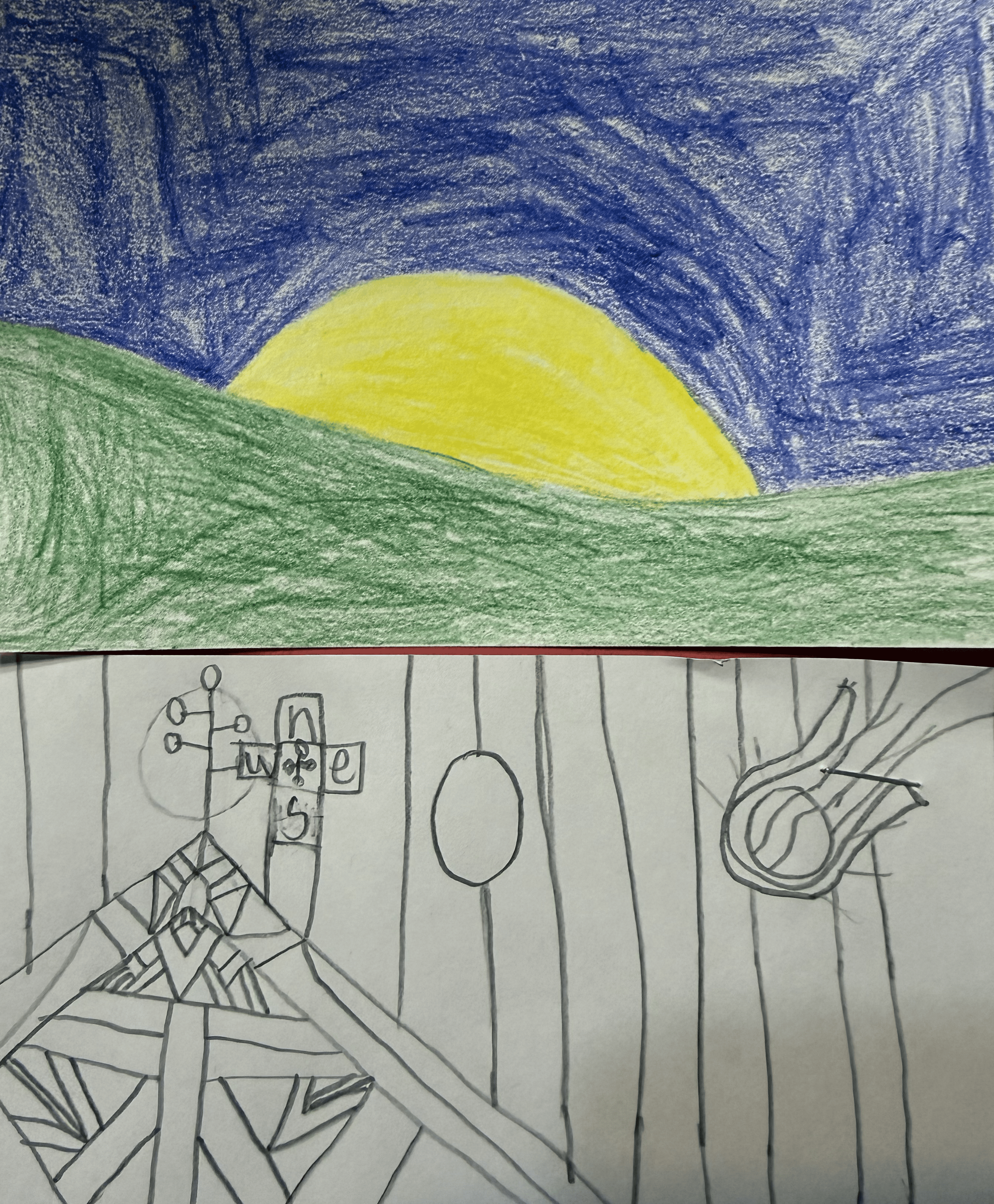Colin's sunrise drawing that inspired The Signal House